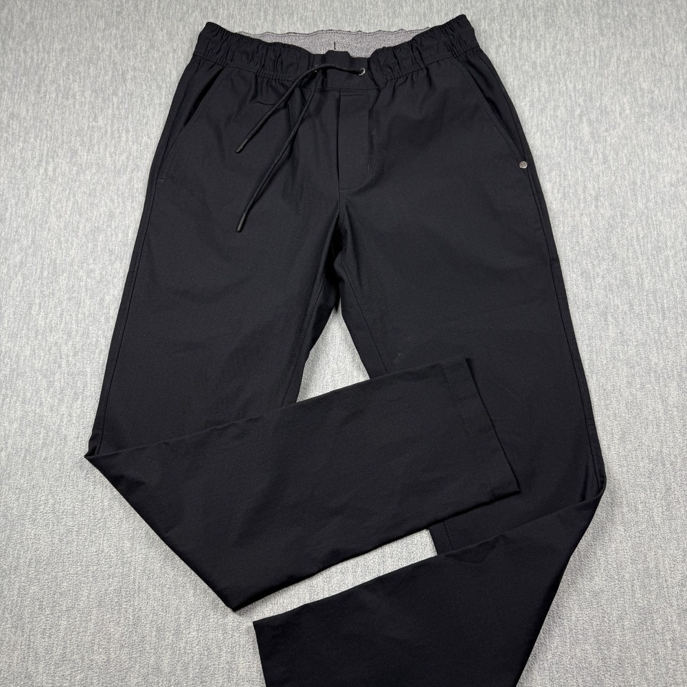 Vuori Pants Mens S Black Aim Pant Commuter Drawstring Elastic Waist Stretch Chin